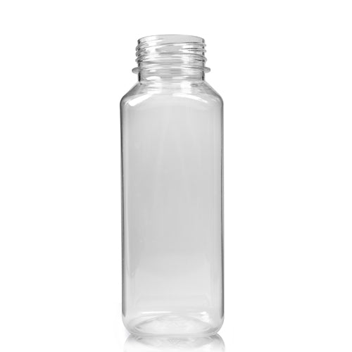 250ml Clear PET Square Juice Bottle (38mm Neck) (Wholesale) - No Cap - Pallet Quantity - 2376
