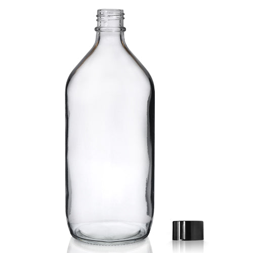 1000ml Clear Glass Winchester Bottle & 31mm Polycone Cap