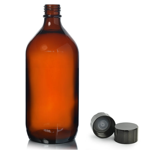 1000ml Amber Glass Winchester Bottle & 31mm Polycone Screw Cap