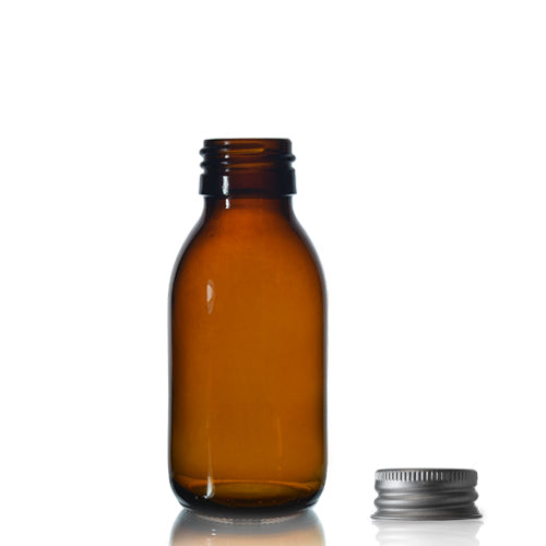 100ml Amber Glass Sirop Bottle & Aluminium Cap