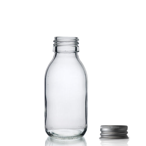 100ml Clear Glass Sirop Bottle & Aluminium Cap