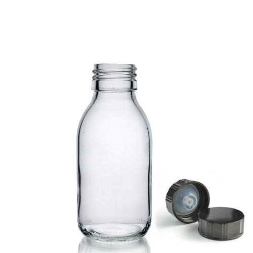 100ml Clear Glass Sirop Bottle & Urea Polycone Cap