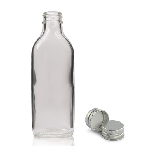 100ml Clear Glass Flask Bottle With Cap