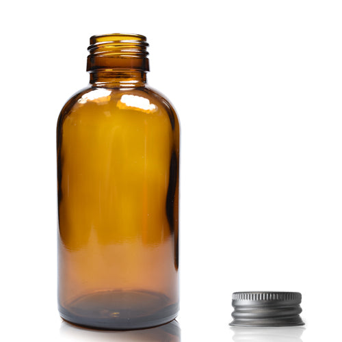 150ml Amber Glass Boston Bottle & Aluminium Cap