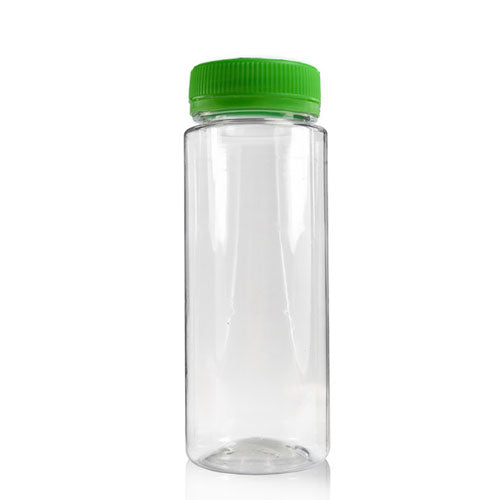 150ml Slim Plastic Juice Bottle (38mm Neck) (Wholesale) - 38mm Green T/E Bottle Cap