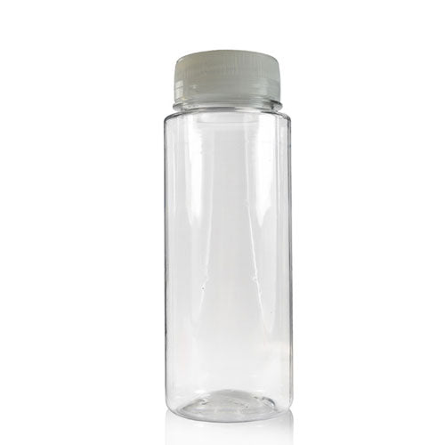 150ml Slim Plastic Juice Bottle (38mm Neck) (Wholesale) - 38mm Silver T/E Bottle Cap