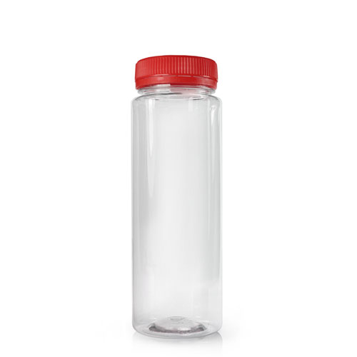 200ml Slim Plastic Juice Bottle (38mm Neck) (Wholesale) - 38mm Red T/E Bottle Cap