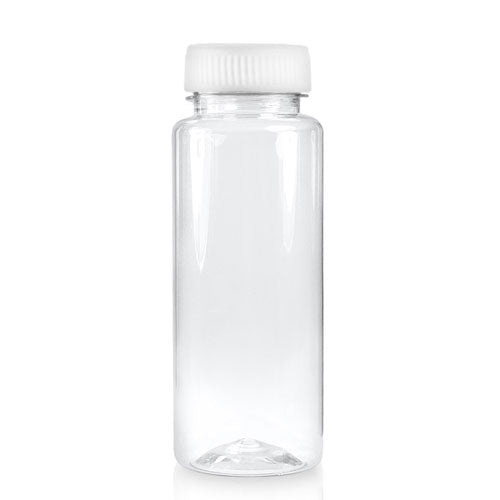 250ml Slim Plastic Juice Bottle (38mm Neck) (Wholesale) - 38mm White T/E Bottle Cap