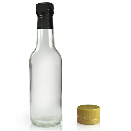 250ml Clear Wine bottle wtih gold cap