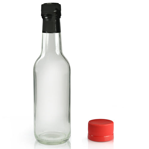 250ml Clear Wine Bottle With Red Cap