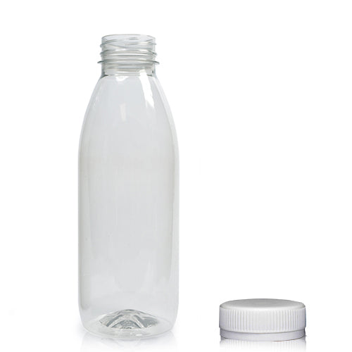 330ml Classic Clear 30% RPET Juice Bottle (Wholesale) - 38mm Natural T/E Bottle Cap