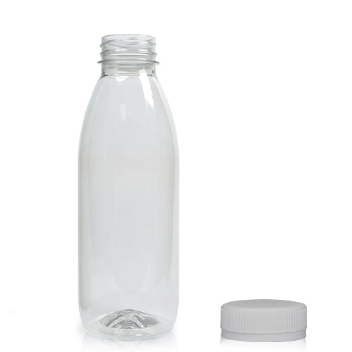 330ml Classic Clear 30% RPET Juice Bottle (Wholesale) - 38mm Silver T/E Bottle Cap