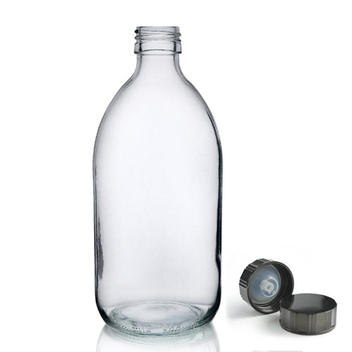 500ml Clear Glass Sirop Bottle & Urea Polycone Cap