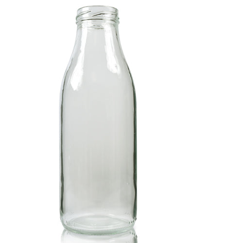 500ml Clear Glass Milk Bottle (No Cap)