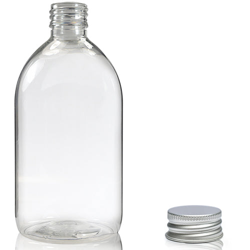 500ml Clear PET Sirop Bottle & 28mm Aluminium Cap
