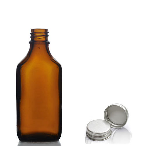 50ml Amber Glass Rectangular Bottle & Aluminium Cap