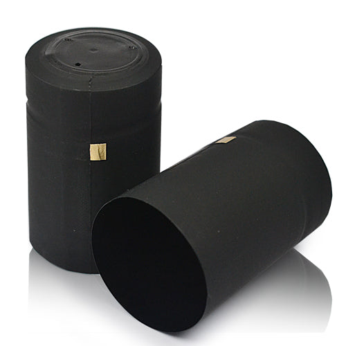 33x45mm PVC Black Matt Capsule with Tear Off