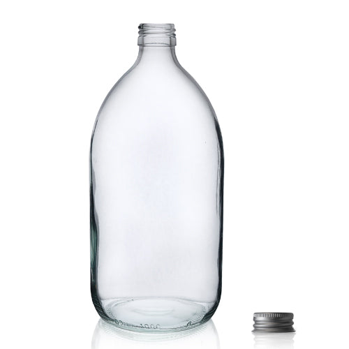 1000ml Clear Glass Sirop Bottle & Aluminium Cap