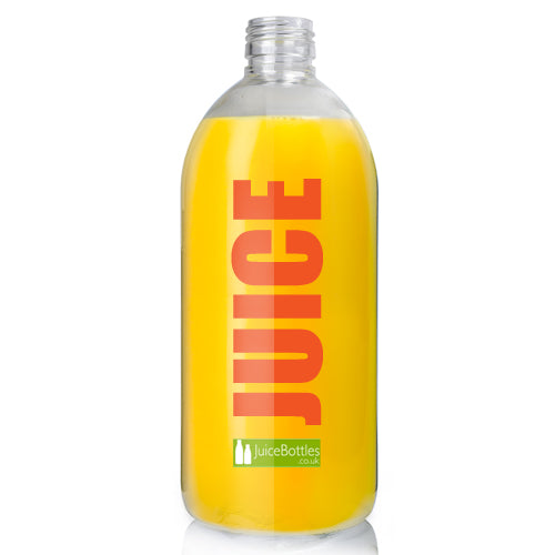 1000ml Clear rPet Juice bottle filled