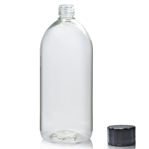 1000ml Clear rPet Sirop Bottle With Screw Cap