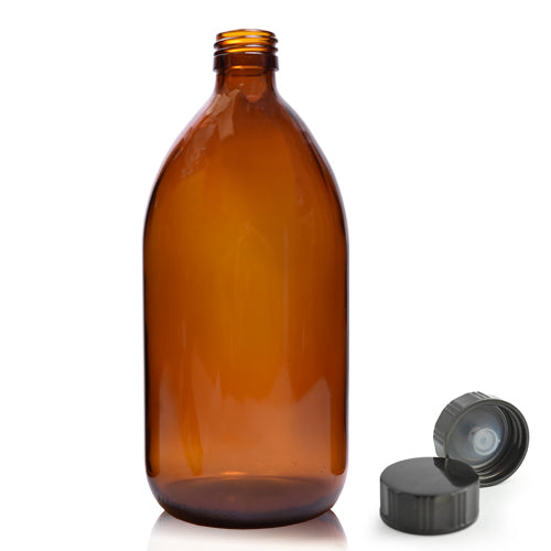 1000ml Amber Glass Sirop Bottle & Urea Polycone Cap