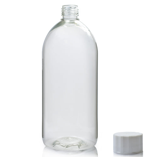 1000ml Clear rPet Sirop Bottle With Screw Cap