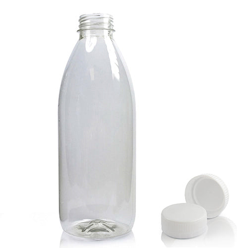 1000ml Classic Clear 30% RPET Juice Bottle With White Juice Cap