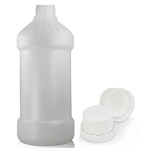 1 Litre HDPE Plastic Juice Bottle With White T/E Cap