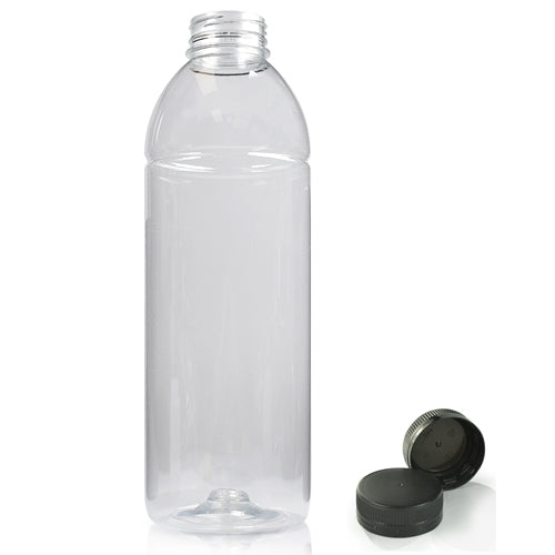 1 Litre Plastic Juice Bottle With Black Juice Screw Cap