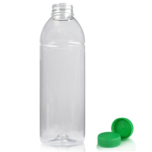 1 Litre Plastic Juice Bottle With Green Juice Screw Cap