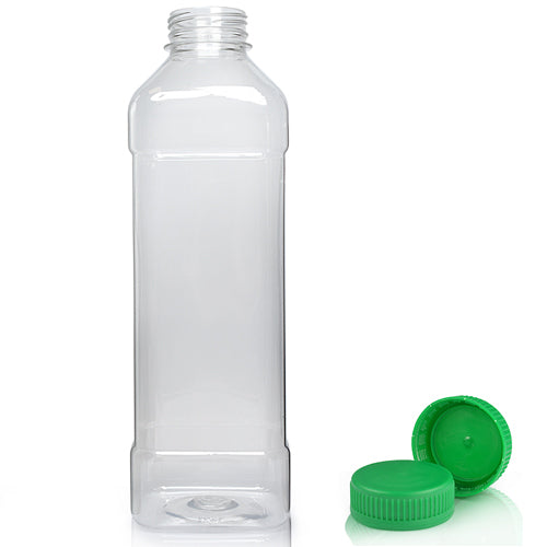 1000ml Square Juice Bottle With Tamper Evident Cap