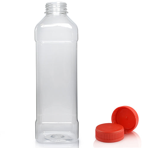 1000ml Square Juice Bottle With Tamper Evident Cap