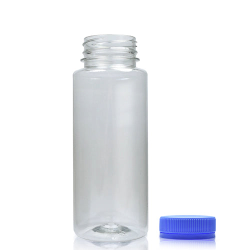 100ml Slim Plastic Juice Bottle & 38mm T/E Juice Screw Cap - Light Blue