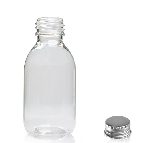 100ml Clear PET Plastic Sirop Bottle With Aluminium Cap