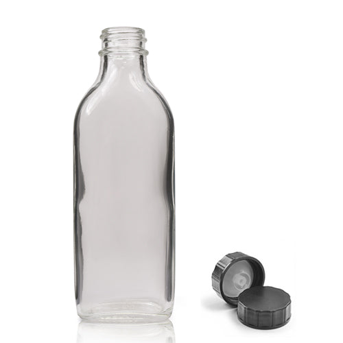 100ml Clear Glass Flask Bottle With Cap