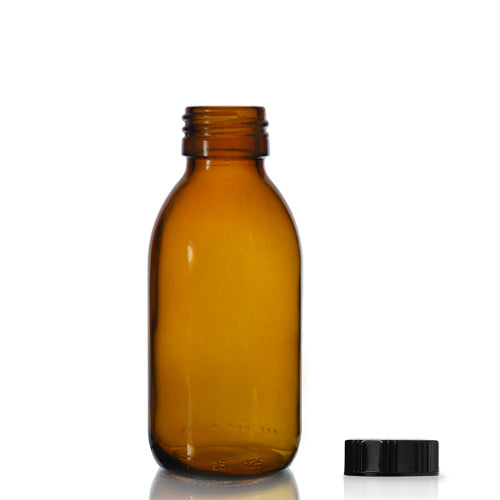 125ml Amber Glass Sirop Bottle & Urea Polycone Cap