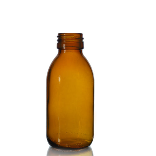 125ml Amber Glass Sirop Bottle (No Cap) (Surplus)