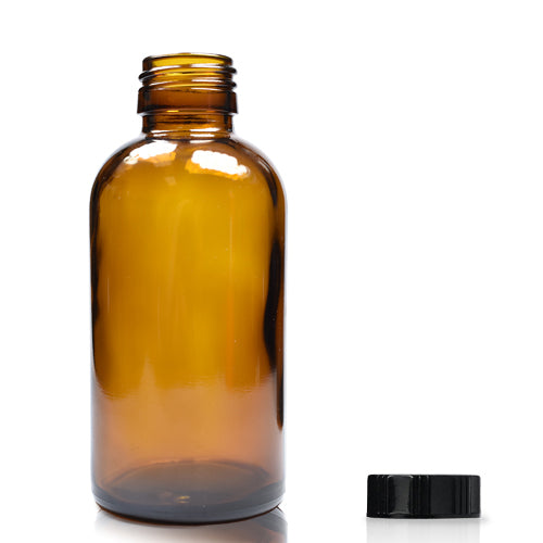 150ml Amber Glass Boston Bottle & Urea Polycone Cap