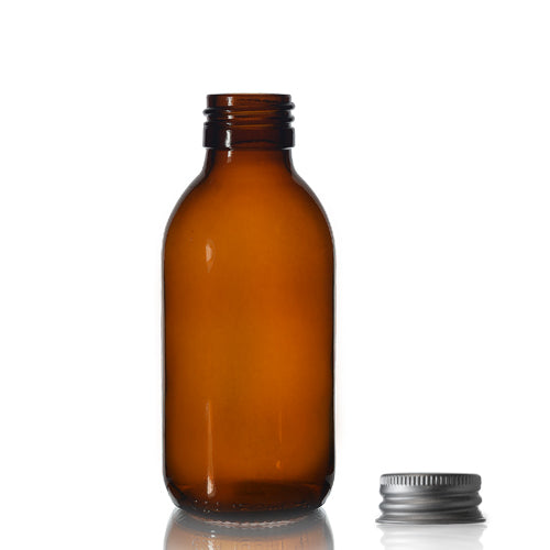 150ml Amber Glass Sirop Bottle & Aluminium Cap