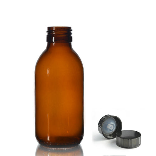 150ml Amber Glass Sirop Bottle & Urea Polycone Cap