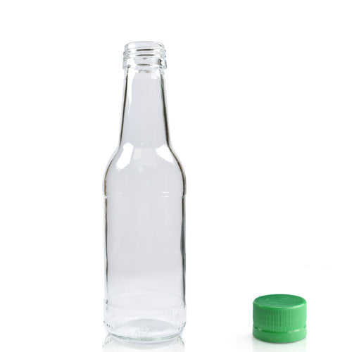 200ml Clear Glass Mixer Bottle & MCA Screw Cap - Green