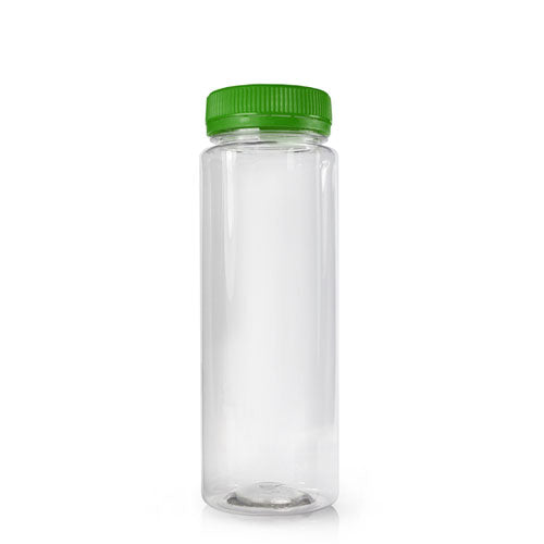 200ml Slim Plastic Juice Bottle (38mm Neck) (Wholesale) - 38mm Green T/E Bottle Cap