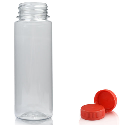 200ml Slim Plastic Juice Bottle With Red Juice Cap