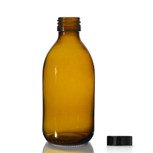 250ml Amber Glass Sirop Bottle & Urea Polycone Cap