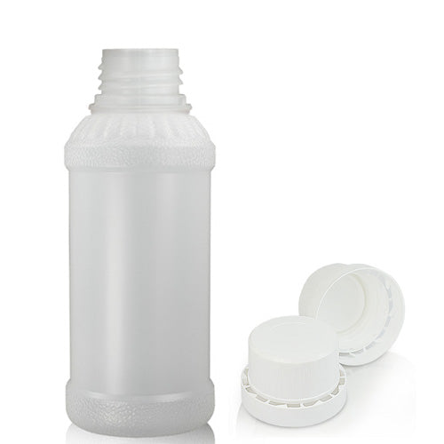 250ml HDPE Plastic Juice Bottle With White T/E Cap