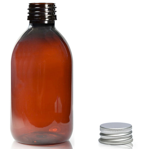 250ml Amber PET Sirop Bottle & 28mm Aluminium Cap