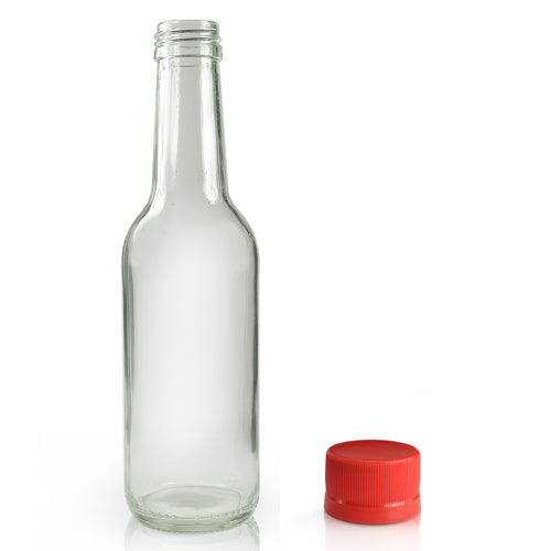 250ml Clear Soda Mountain Bottle With Red Cap