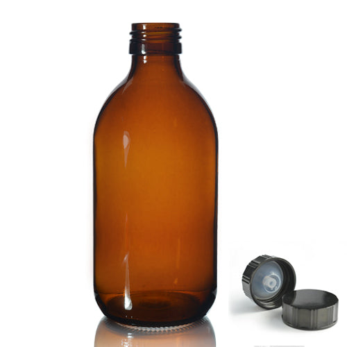 300ml Amber Glass Sirop Bottle & Urea Polycone Cap