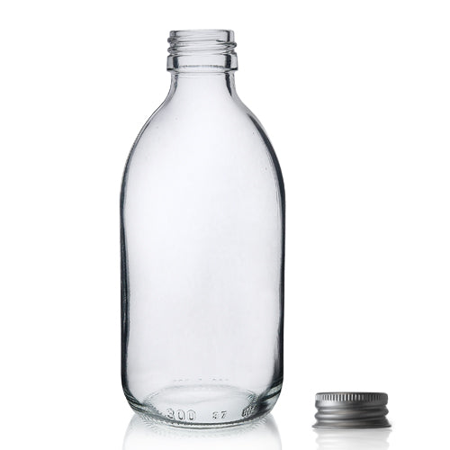 300ml Clear Glass Sirop Bottle & Aluminium Cap