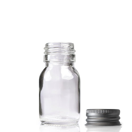 30ml Clear Glass Sirop Bottle & Aluminium Cap